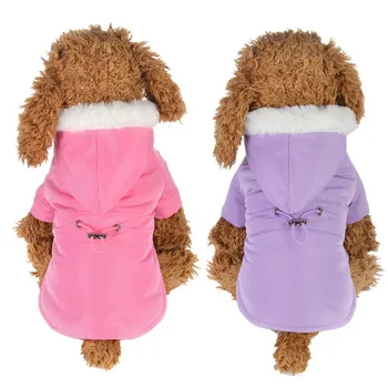 

1-Thickened Winter Warm Pet Dog Clothes For Small Dogs Hooded Dog Coat Jacket Costume For Puppy Pug Chihuahua