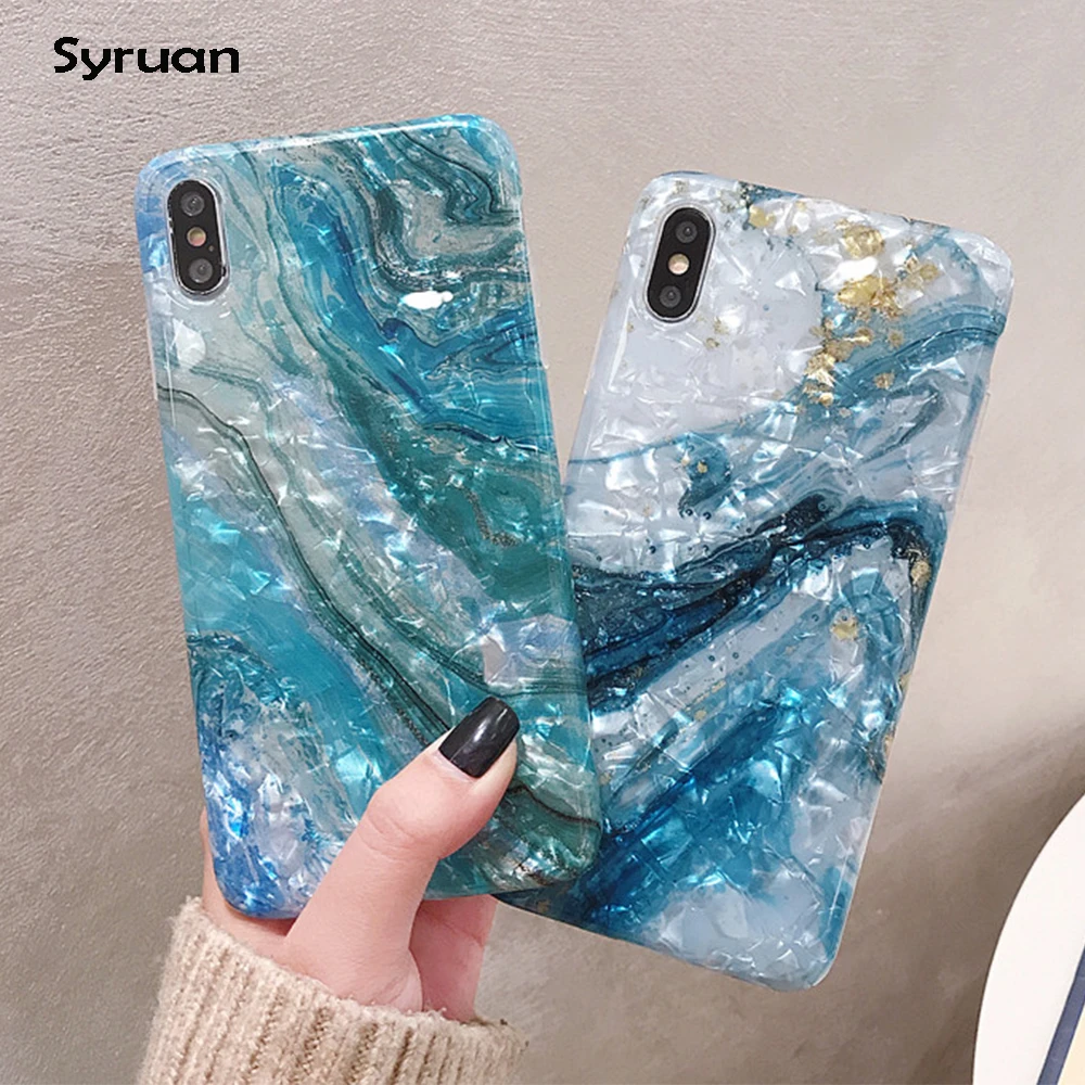 Чехол с рисунком раковины и мрамора для Huawei P20 P30 P40 Pro Lite мягкий чехол из ТПУ задняя