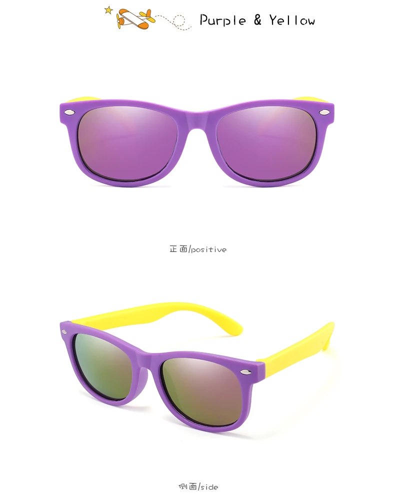 Rubber Polarized Sunglasses Kids TR90 Boys Girls Mirror Polaroid Sun Glasses Silicone Safety Glasses for Children Baby_voghion.com