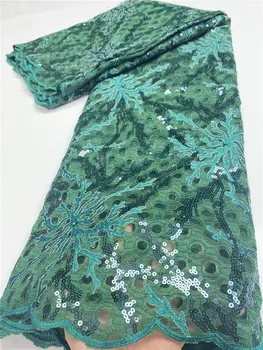 

XIYA African Lace Fabric 2020 High Quality French Nigerian Sequins Embroidered Lace Fabrics Women Wedding Party Dress QF3566B-4
