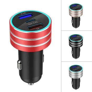 

Car Mobile Phone Charge3.1A Car TYPE-C Fast Charger Dual USB Port Cigarette Lighter Adapter Universal Brand New And High Quality