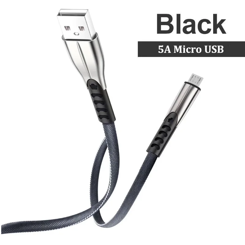 usb phone charger 5A Zinc Alloy Braided Micro USB Type-C Cable Data Sync Fast Charging Cord For Huawei P40 P30 P20 Lite Honor 7S 7A 7C 8A 8S 10I apple iphone charger cord Cables