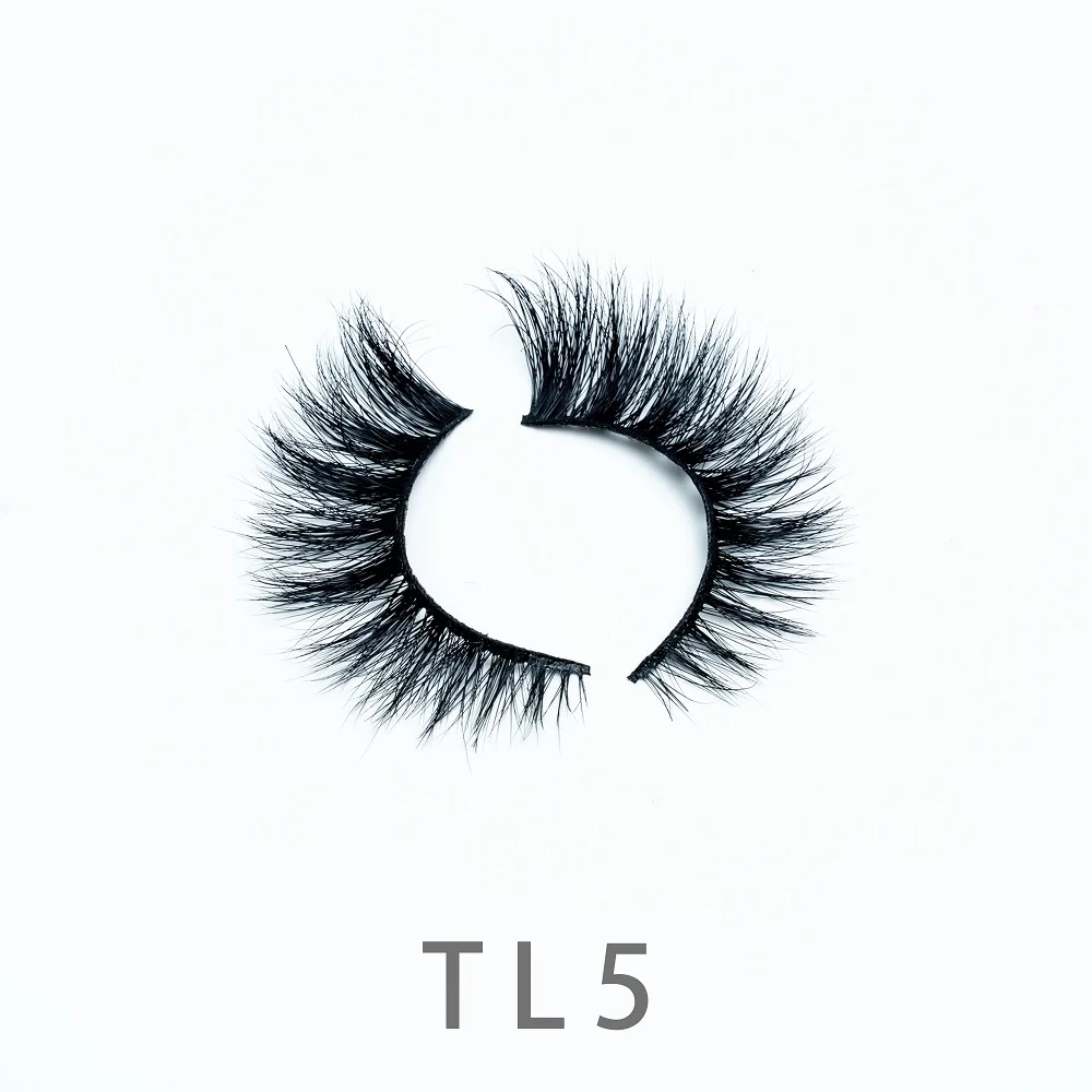 

13-18mm 3D TL5 3D 100% HandMade Full Real Mink Strip Eye LashesCruelty Free Reusable False Eyelashes Extension Makeup Tools