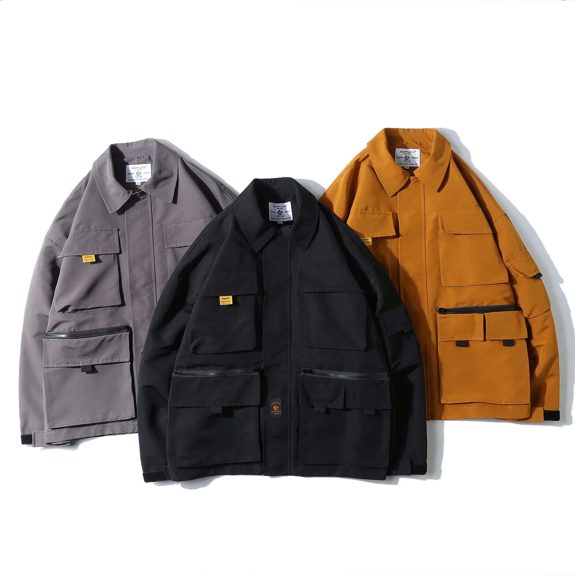 

Wu Navigation Multi-pockets Tooling Jacket Men's Popular Brand Autumn Teenager Hip Hop Sports Couples Jacket Loose-Fit