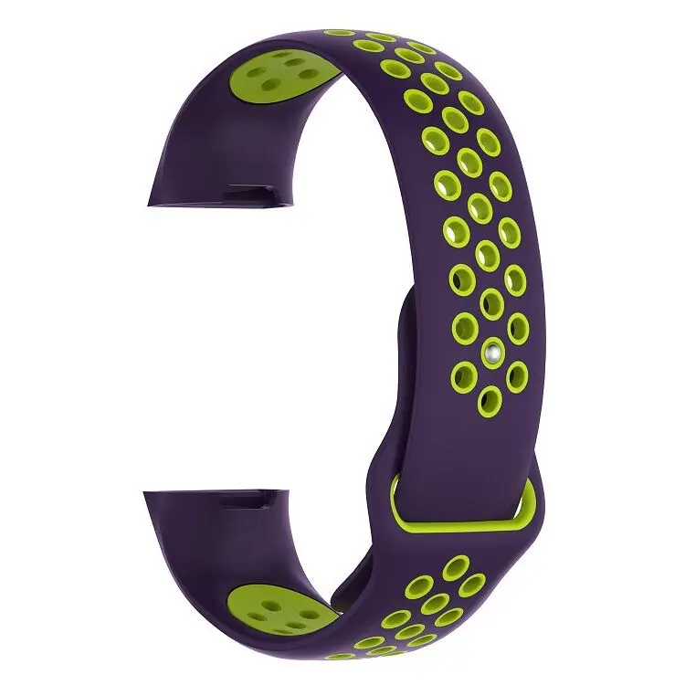 Awinwinwinner ремешок для Fitbit Charge 3 Band двойной цвет силиконовый браслет для Fitbit Charge 3 Charge3 ремни спортивный ремешок для часов - Цвет: Purple Lime