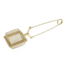 С ручкой из нержавеющей стали, инфузионное чайное ситечко, офисное, домашнее, мелкая сетка, блокировка многоразового использования, легко чистить, многофункциональный фильтр, квадратный