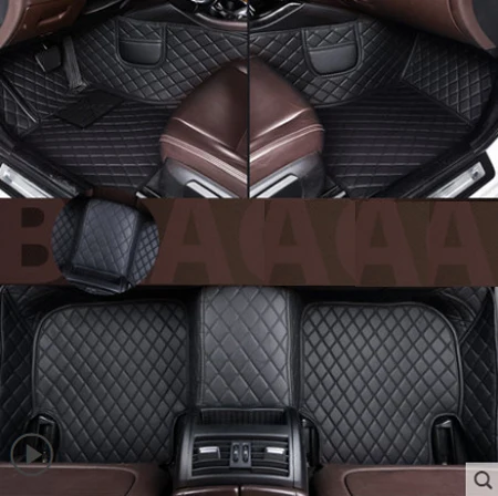 Пользовательские кожаные автомобильные коврики для Acura TL 2006 2007 2008 2009 2010 2011 2012-на заказ автомобильные коврики для ковров - Название цвета: All black