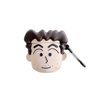 

for Airpods 1 2 3 Funny Cartoon Nohara Hiroshi Earphone Case for AirPods Pro Bluetooth Headphone Soft Silicone Cover with Hook