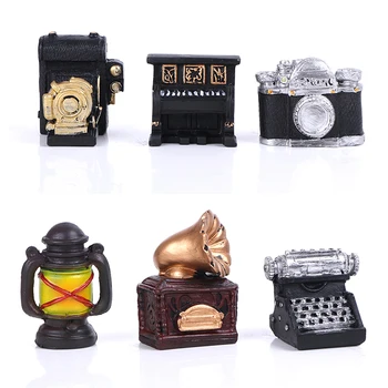 

DIY Oil Lamp Camera Piano Toy for Doll House Decor Dollhouse Miniature Retro Simulation Furniture Model Toys