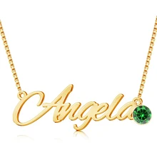 Custom Name Pendant Necklace Birthday Stone Crown Heart Nameplate Necklace Stainless Steel Birthday Gift Personalised Jewelry Custom Name Pendant Necklace Birthday Stone Crown Heart Nameplate Necklace Stainless Steel Birthday Gift Personalised Jewelry