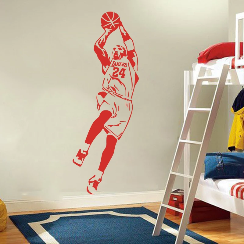 Modern Large Kobe Basketball Player Bryant 24 8 Wall Sticker Bedroom Boy Room Athlete Basketball Sport Wall Decal Vinyl Decor (2)