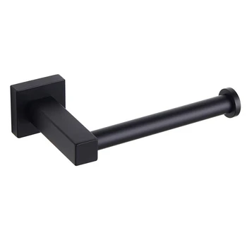 

Stainless Steel and Zinc Alloy Bathroom Toilet Paper Holder Black Tissue Roll Holder Towel Rack Wall-Mounted Bathroom Towel Hold