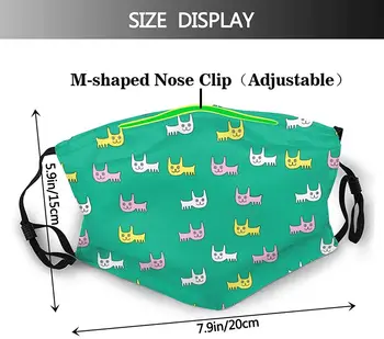 

Cute Cat Dust-Proof Face Mask Novelty Windproof Mouth Face Cover Reusable Comfortable Adjustable Protection With 6 Filter