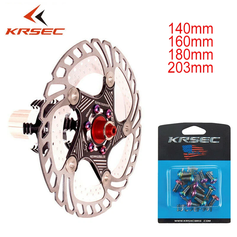KRSEC плавающий дисковый тормозной ротор MTB 140/160/180/203 мм велосипедный болты M5x10mm