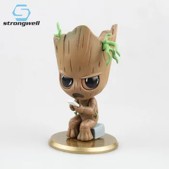 

Strongwell Sitting Shaking Groot Doll Model Marvel Guardians Groot The Galaxy Avengers Cake Decoration Figurine Kids Toy Cartoon