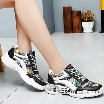 

Spring Autumn Woman Casual Shoes White Sneakers Flat Bottom Ladies Vulcanized Shoes Lovers Shoes Size Zapatos Mujer
