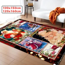 WUJIE 6 стилей 3D Санта-Клаус. Коврик с рисунком рождественской области, коврики для гостиной, Противоскользящий коврик, коврик для дома, украшение