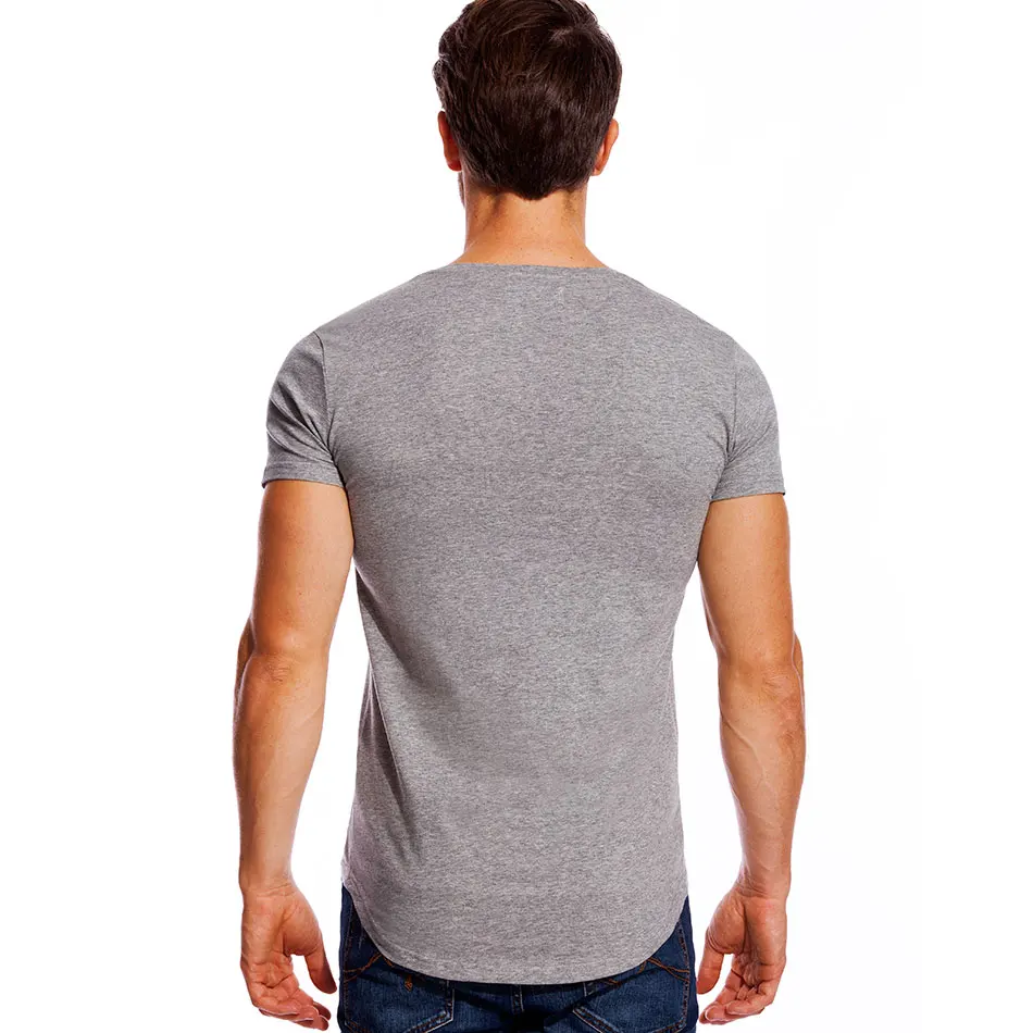 Men's Compression Short Sleeve T-Shirt - Deep V-Neck Muscle Fitness Tight Summer Tee image 2