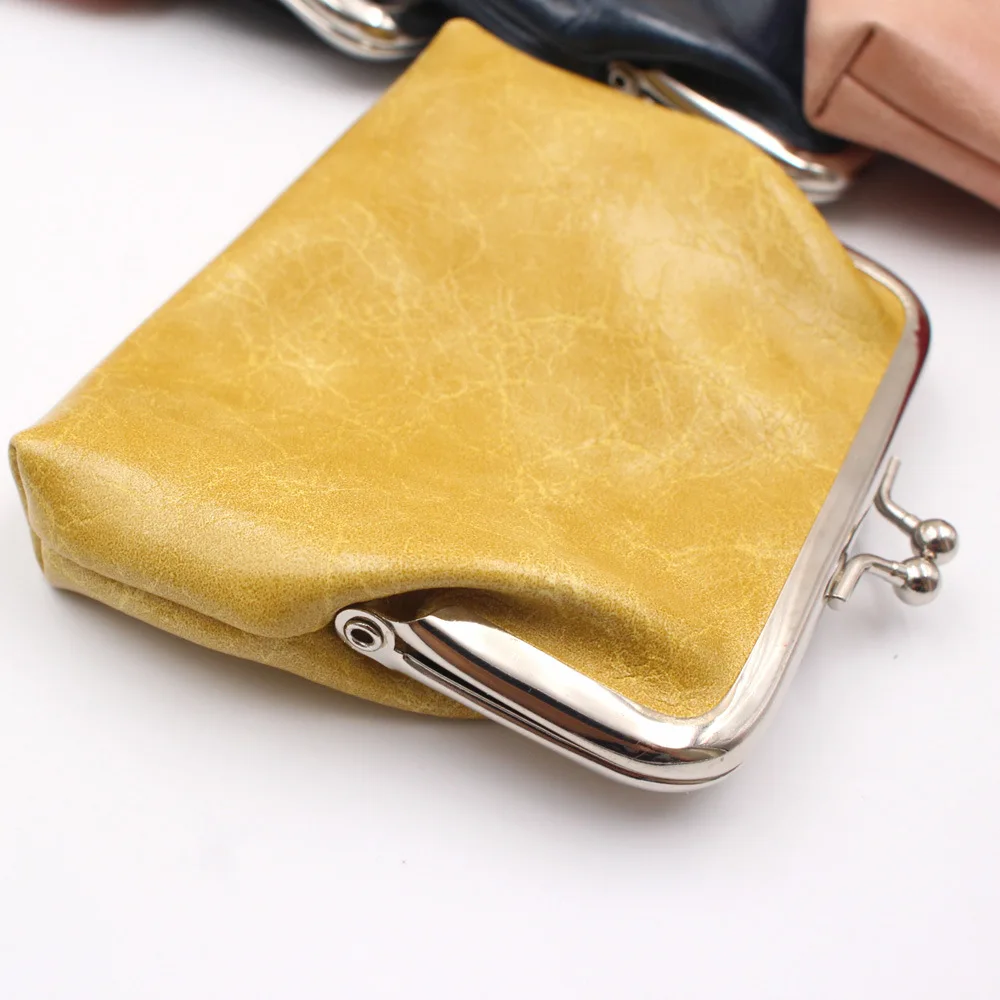 Leather Women Coin Purse Lady Mini Wallet Vintage Design Oil Wax Card Holder Female Lipstick Storage Coin Purse coin purse,women wallet,card wallet,coin wallet