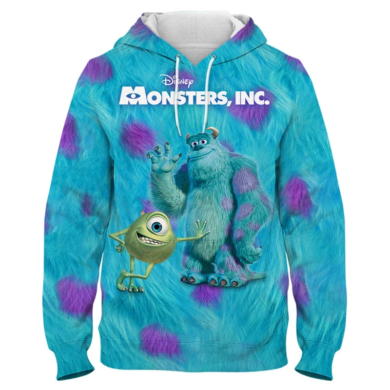 Новые толстовки с 3D принтом Disney Monsters Inc для мужчин и женщин Детская уличная одежда