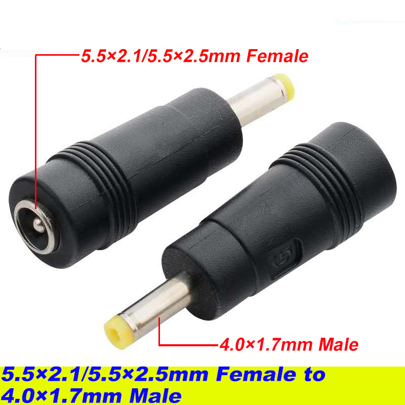 COMPSON 1pcs 5.5 x 2.1/5.5Ã2.5mm Female to 4.0 x 1.7mm Male DC Connector Power Adapter 5.5 x2.1/5.5Ã2.5 to 4.0 x 1.7