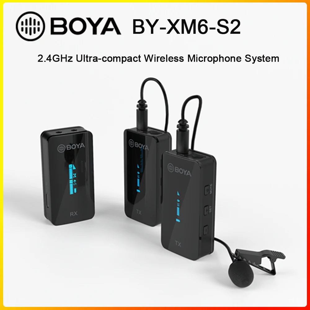 Boya by-XM6 S2 2.4GHz Drahtloses Lavalier-Mikrofonsystem 