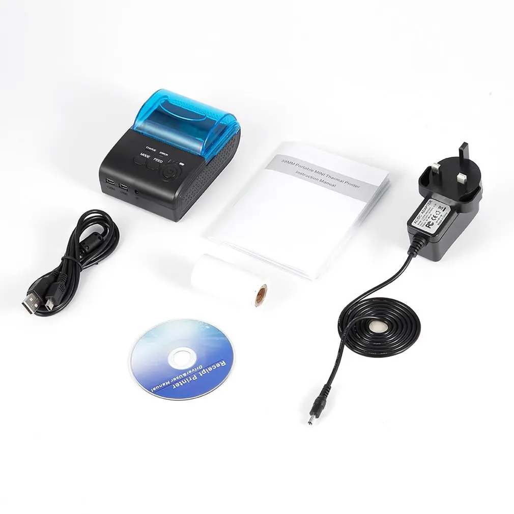 

ZJ-5805 DD Portable Mini Printer 58mm Bluetooth 4.0 Android Cash Register POS Receipt Printers Ticket Thermal Printer