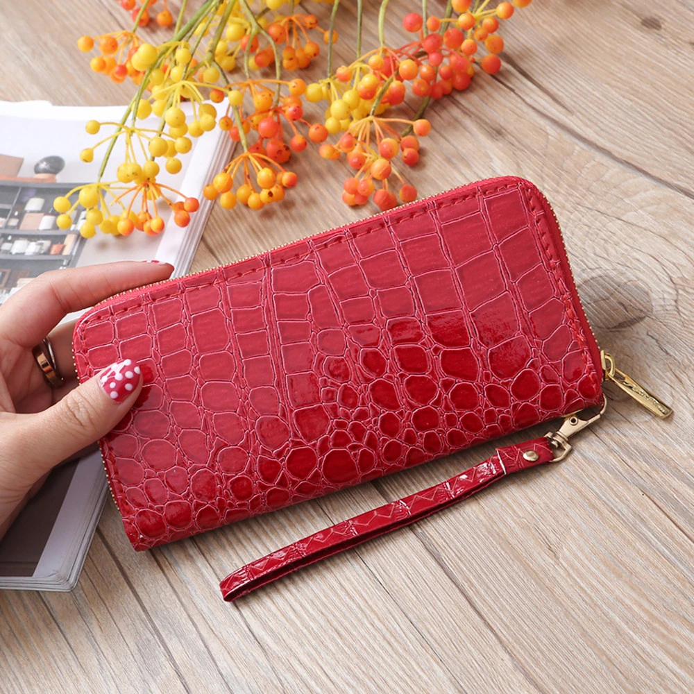 2019 New Design Women PU Leather Wallet High Quality Tone Road Wallet Coin Bag Long Zipper Fashion Hot Sale 818