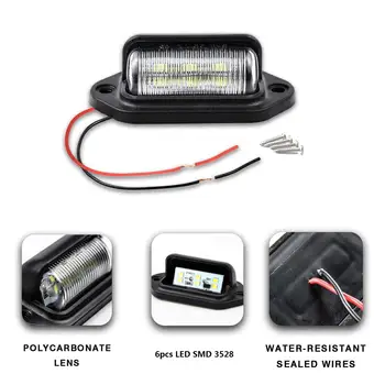 

DC 12V *2pcs 6LEDs License Plate Lamp Light for Truck SUV Trailer Van, Step Courtesy Lights, Dome/Cargo Lights or Under Hood
