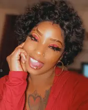 Beeos-peluca corta con rulos de corte Pixie 250%, 4x4, pelucas de cabello humano brasileño Remy, cabello humano de 8 pulgadas prearrancado con pelo de bebé