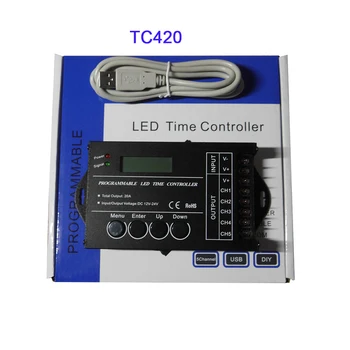 

Free Shipping TC420/TC421 RGB Time programable LED Controller DC12V/24V 5Channel Total Output 20A Common Anode Programmable