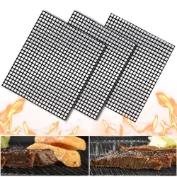 Оптовая продажа 1 упаковка антипригарная Черная решетка для барбекю коврики для приготовления пищи лист барбекю лайнер утварь для жарки