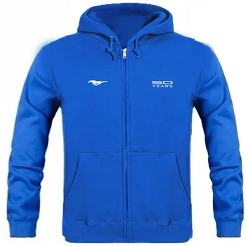

Autumn Mustang logo brand male long sleeve solid hoodie zipper sweatshirts hoodie