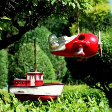 Садовые украшения сада подвесное гнездо «Птичье гнездо» сад пейзаж машины аэроплана корабль смолы Скульптура птица кулон в виде домика