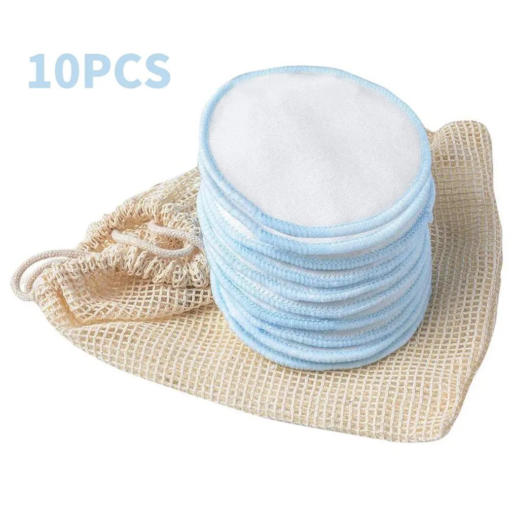 

10Pcs Three-Layer Bamboo Fiber Reusable Makeup Remover Remover Wipes Washable Towel Washable Makeup Remover Cotton