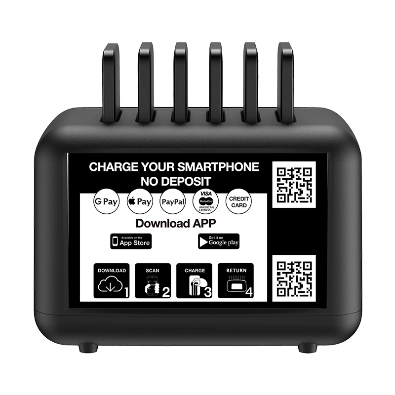 

STW 6-Port Shared Power Bank Charger Station Public Sharing Scan Code Commercial Mobile Charging Cabinet