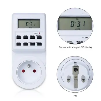 

Digital Small Screen Timer Switch Socket Timer Power Meter Electronic Outlet Socket Programmable Setting for Kitchen