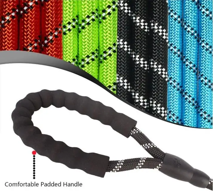 Светоотражающий Поводок для собак нейлоновая веревка бега и отслеживания