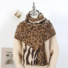 

NEW Woman Scarf Wild Sexy Leopard Domineering Animal Print Imitation Cashmere Scarf Autumn and Winter Long Scarf Thick Shawl