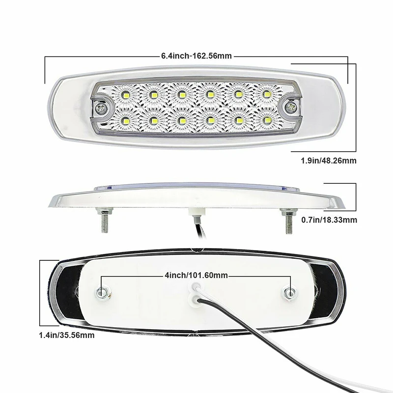 Белый свет боковой маркер грузовик индикатор прицепа лампы 4 шт 12LED 24V крыло грузовика