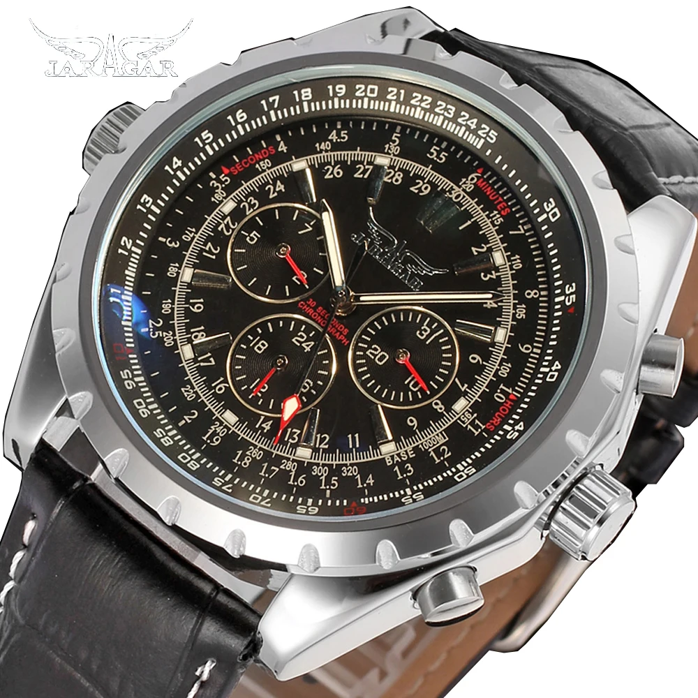 Часы наручные JARAGAR Мужские механические роскошные брендовые модные повседневные