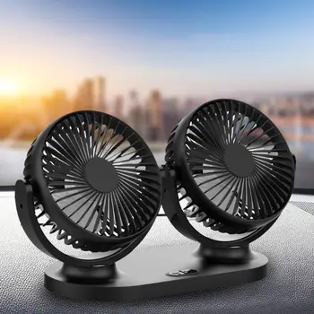 

Car Fans,USB Electric Cooling Fan,360 Degree Rotatable Dual Head 3 Speed Air Fan for SUV RV Boat Truck Fan Home Office