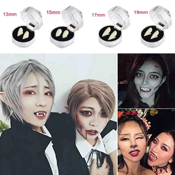 

4 Pairs of Custom Fangs Durable Resin Werewolf Dentures Vampire Teeth for Cosplay Costume