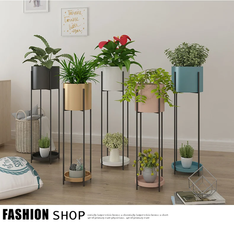 Nordic metal balcony decorations plant shelf succulent planter floor metal plant stand indoor metal shelf garden stand planter