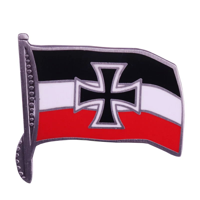 German Pre WWII Naval Jack Flag Badge With Iron Cross Army War Jewelry