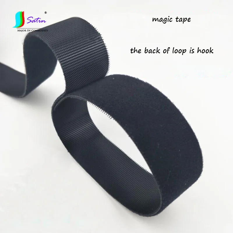 Width 1cm/1.5/2/2.5/3.8/5/6/11cm Black Integrated Magic Sticker Back of Loop is Hook Conjoined Tape S0475L | Дом и сад