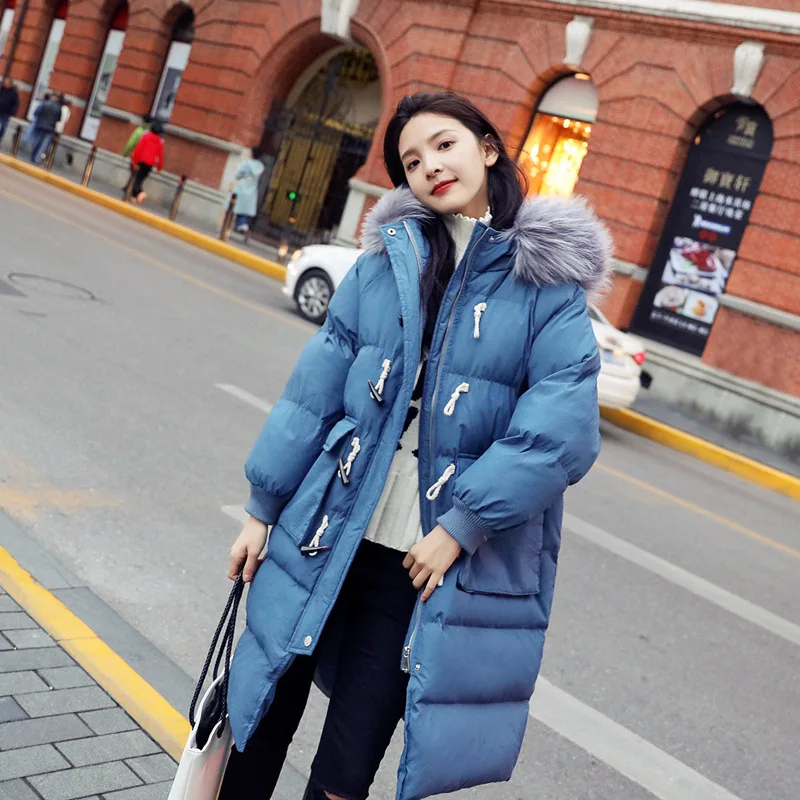 

Toggle INS Cotton Coat Women's 2019 Winter New Style Fashion Mid-length Korean-style Loose-Fit BF Cotton-padded Jacket Coat Thic