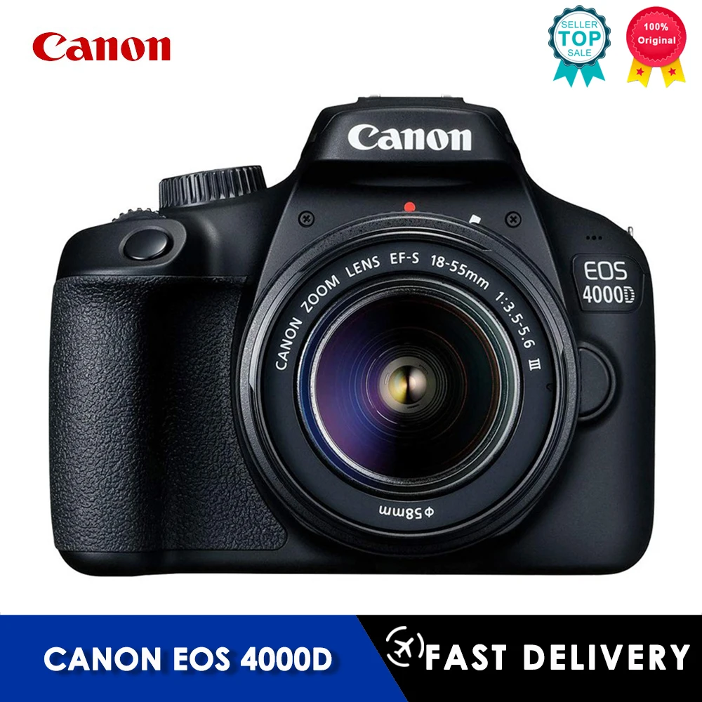 Canon EOS 4000D DSLR Camera with EF-S 18-55mm f/3.5-5.6 DC III Zoom Lens digital camera