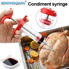 

Food Grade PP Stainless Steel Needles Turkey Spice Syringe Set BBQ Meat Flavor Injector Kithen Sauce Marinade Syringe