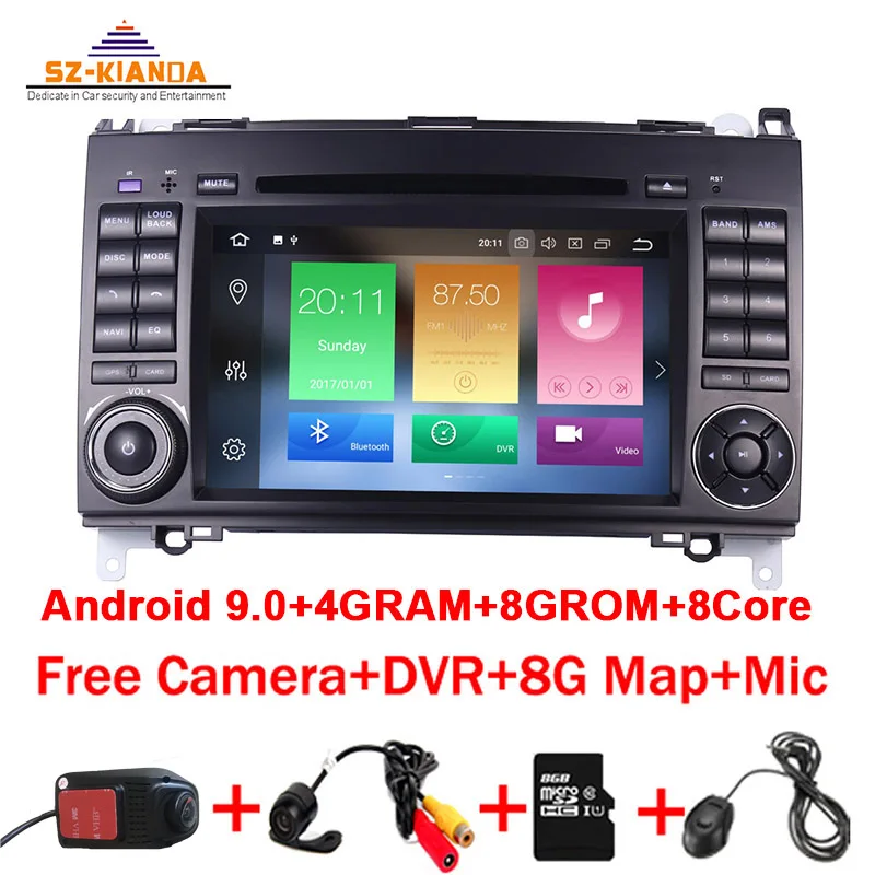 Discount 4GB RAM 64GB ROM Android 9.0 2din CarDVD GPS for Mercedes Benz B200 A B Class W169 W245 Viano Vito W639 Sprinter W906 Wifi Radio 0